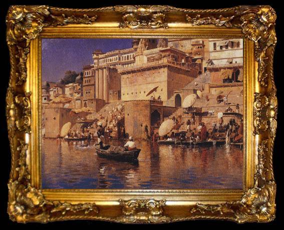 framed  Edwin Lord Weeks On the River Ganges, Benares, ta009-2